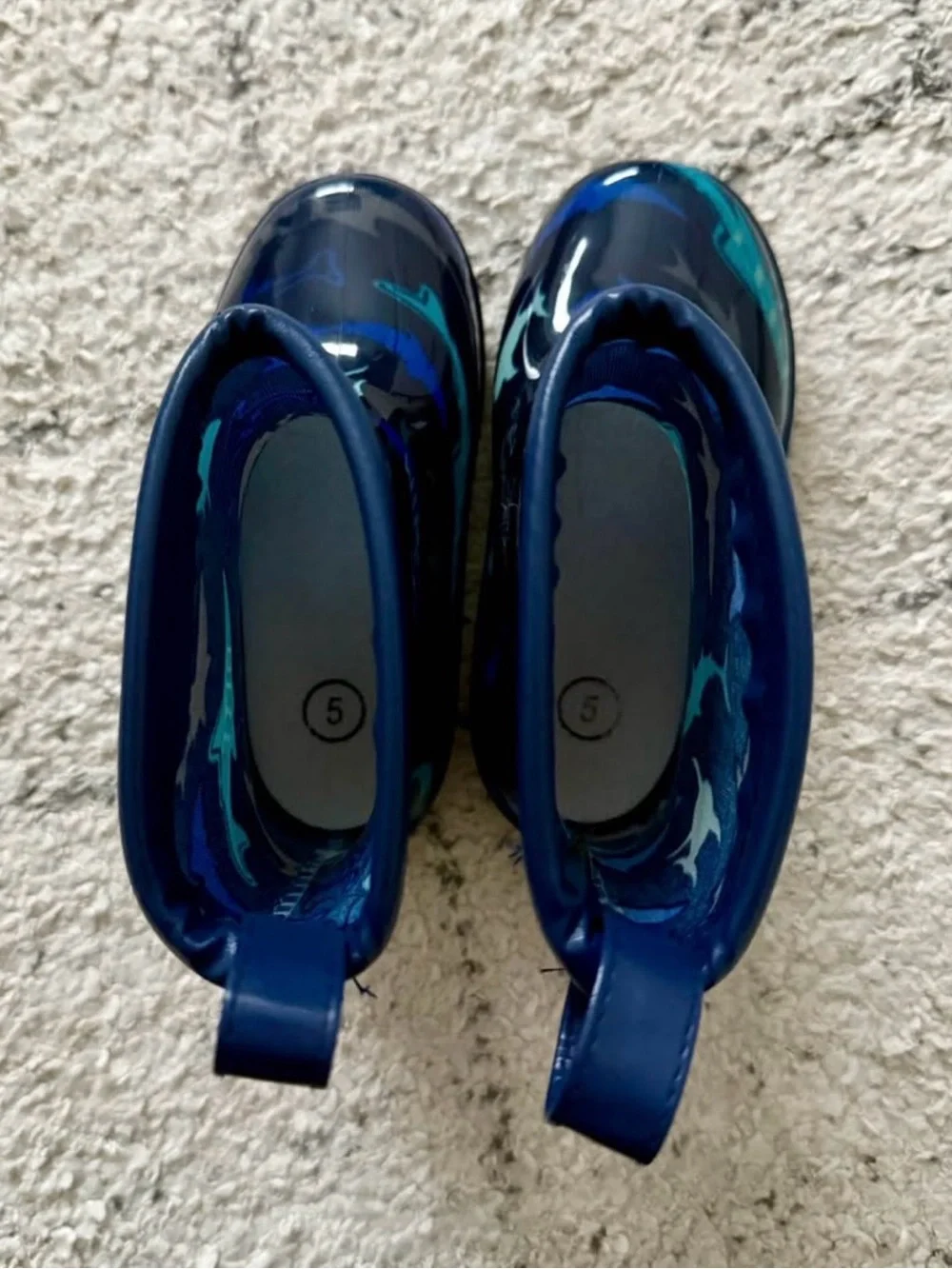 Toddler Blue Shark Print Rain Boots